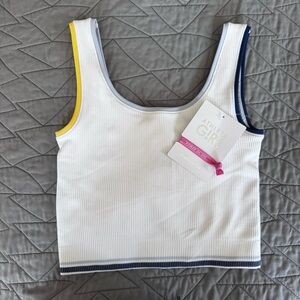 Athleta girls rise above White Ribbed tank size-8/10